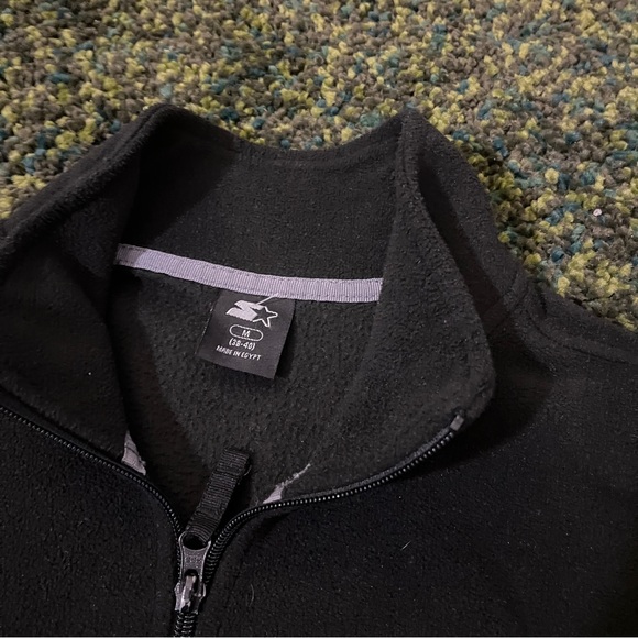 Starter Black Fleece Quarter Zip Up Medium - Picture 2 of 4